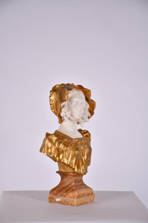 AFTER MODELS BY AFFORTUNATO GORY (1869 - 1925). Girl&#39;s bust.
