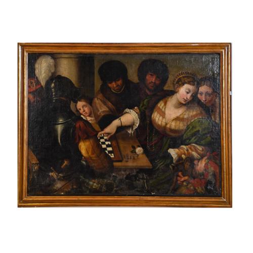 ESCUELA ITALIANA, SIGLO XVIII. "Juego de ajedrez".