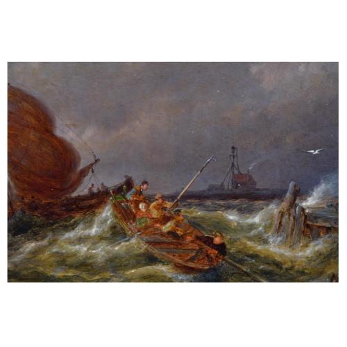 PIETER CHRISTIAN CORNELIS DOMMERSEN (1834-1908).  ‘Sailors in the storm,’ circa 1908.