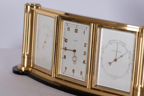 SEMCA. Barometer and thermometer table clock, mid 20th cent
