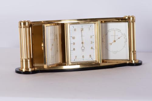 SEMCA. Barometer and thermometer table clock, mid 20th cent