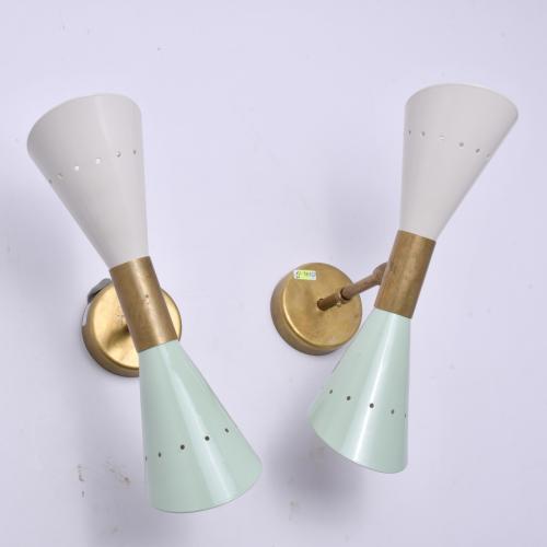 Pair of Italian wall lamps, mid 20th century.