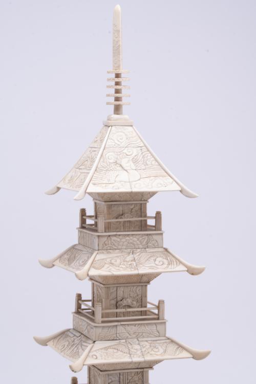 19TH CENTURY CHINESE SCHOOL. Ivory pagoda.
