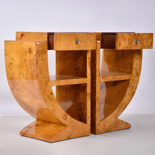 Pair of Art Deco style side tables, second half of the 20th century.