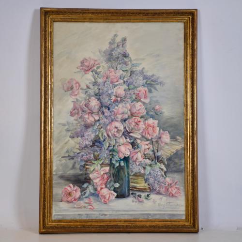 MARGUERITE VALLANCIENNE (19TH- 20TH CENTURY). 'Still life with roses', 1902.