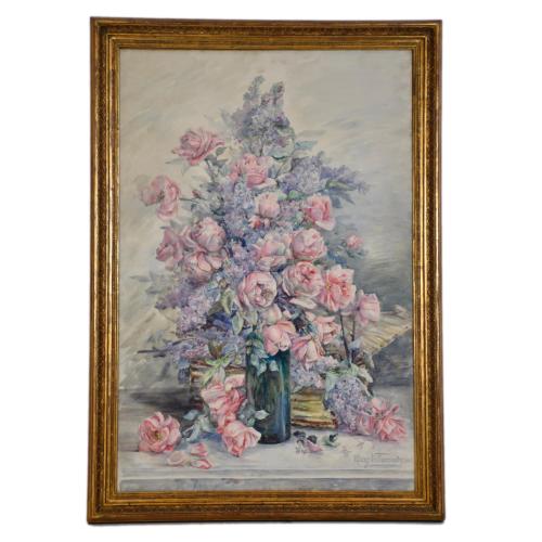 MARGUERITE VALLANCIENNE (19TH- 20TH CENTURY). 'Still life with roses', 1902.