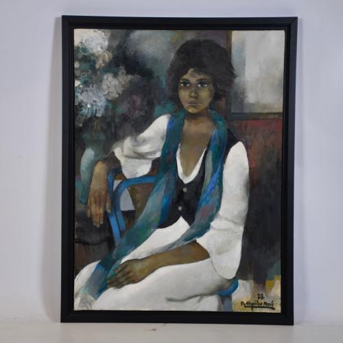RAMÓN AGUILAR MORÉ (1924-2015). 'Woman's portrait', 1977.