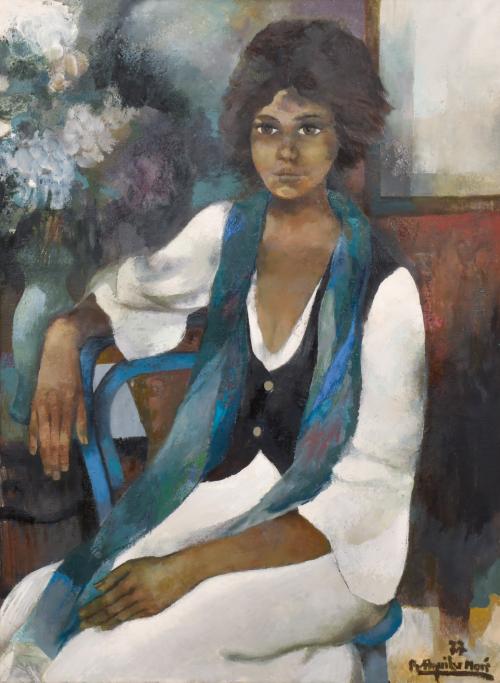 RAMÓN AGUILAR MORÉ (1924-2015). "Retrato femenino", 1977.