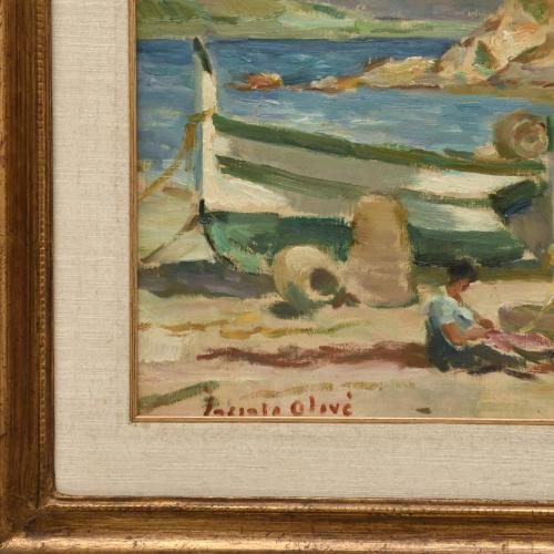 JACINT OLIVÉ FONT (1896-1967). ‘Stranded boats’.