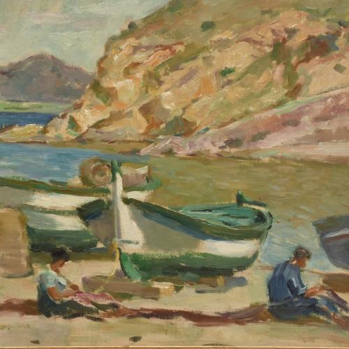JACINT OLIVÉ FONT (1896-1967). ‘Stranded boats’.