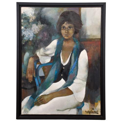 RAMÓN AGUILAR MORÉ (1924-2015). "Retrato femenino", 1977.