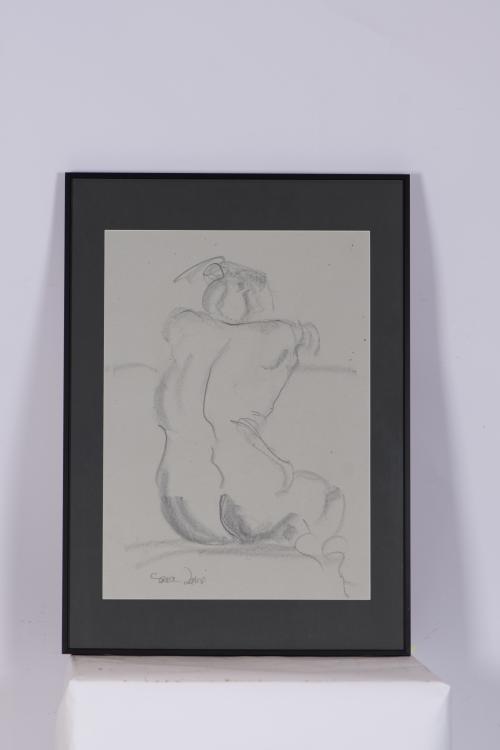 SARA LAINS Sketch of a female nude from behind.