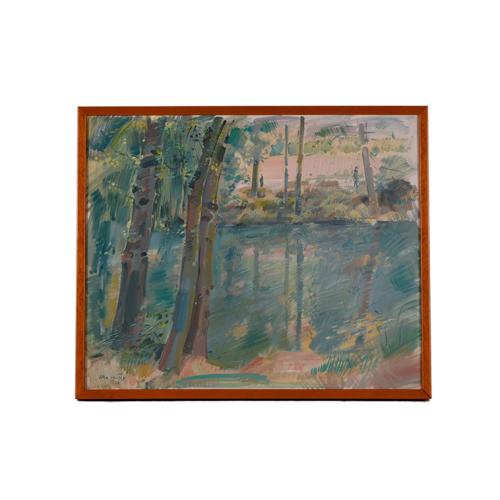 JULIÁN  GRAU SANTOS (1937). "Paisaje con río", 1978.