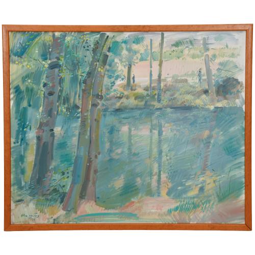 JULIÁN  GRAU SANTOS (1937). "Paisaje con río", 1978.
