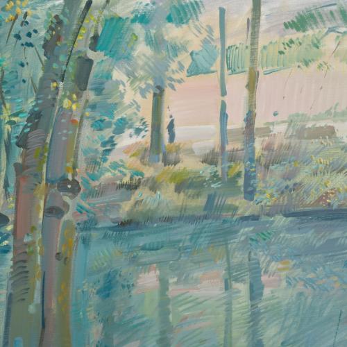 JULIÁN  GRAU SANTOS (1937). "Paisaje con río", 1978.