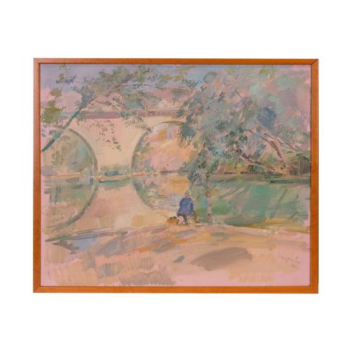 JULIÁN  GRAU SANTOS (1937). ‘Fishing in the river’, 1977.