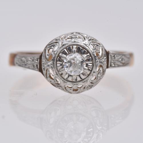 Ring and pair of earrings, 1920's.