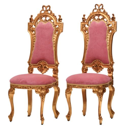 Pair of Historicist chairs, 20th century.