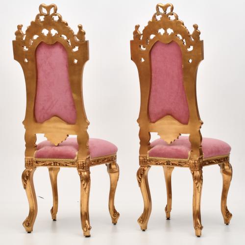 Pair of Historicist chairs, 20th century.