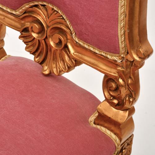 Pair of Historicist chairs, 20th century.