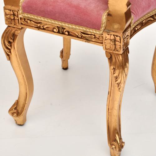 Pair of Historicist chairs, 20th century.