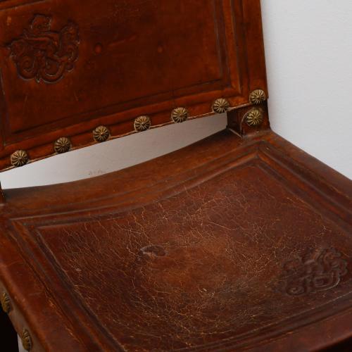 Pair of chairs with small table.