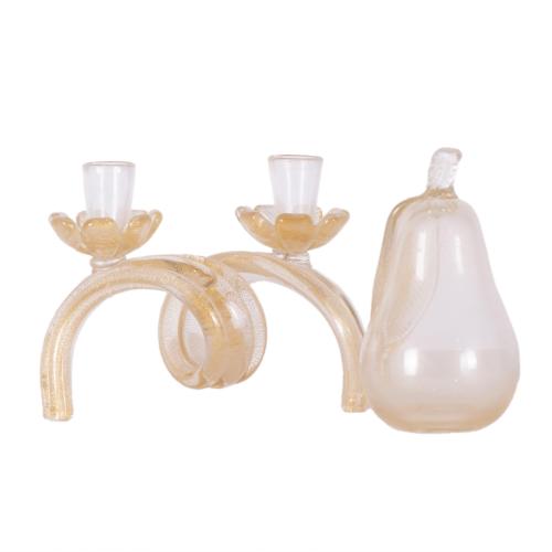 ATTR. TO SALVIATI & CO. Set of table candelabrum and pear.