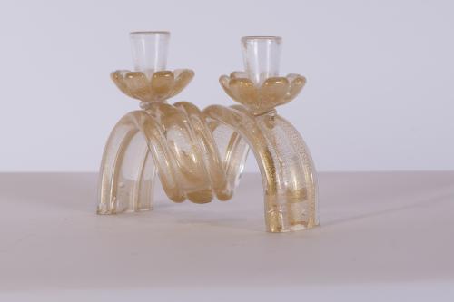ATTR. TO SALVIATI & CO. Set of table candelabrum and pear.