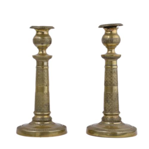 Pair of Charles X candlesticks, 19th century.