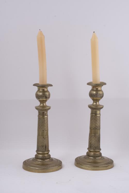 Pair of Charles X candlesticks, 19th century.