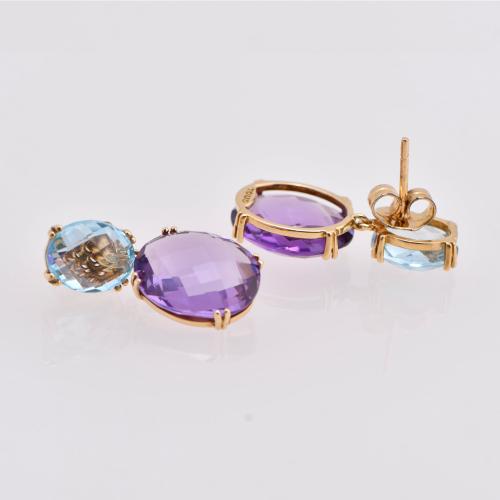 TOUS earrings with aquamarine and amethyst.