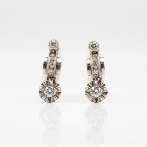 Diamonds earrings, 1930's.