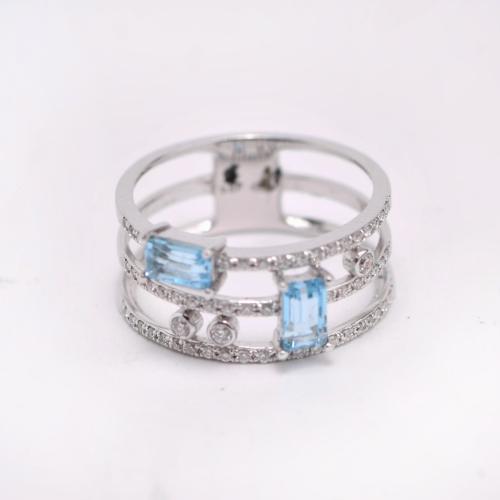 Diamonds and topazes ring.