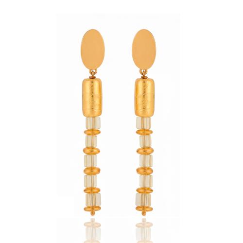 Long earrings with citrines and Madeira citrines