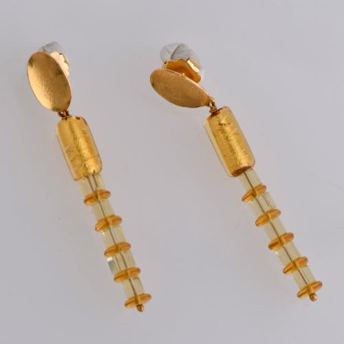 Long earrings with citrines and Madeira citrines