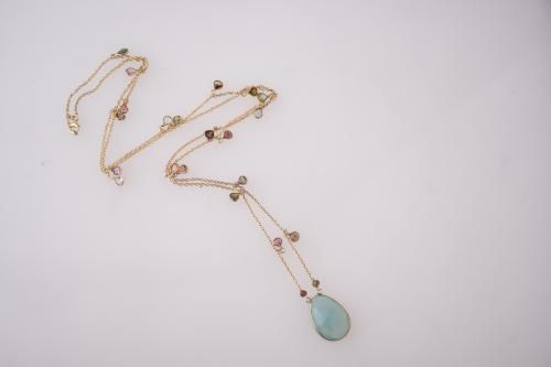 Long necklace.