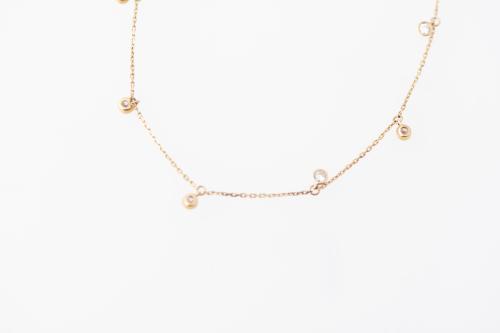 Diamonds ankle bracelet.