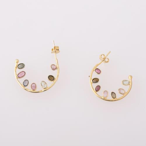 Half-circle earrings.