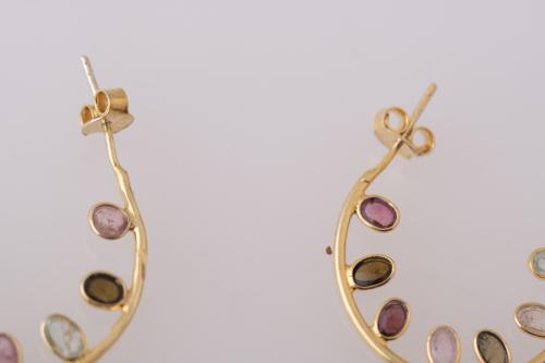 Half-circle earrings.