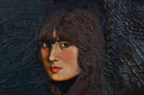YAGO CESAR (1890-1975).  &#39;Portrait of a girl in a red and b