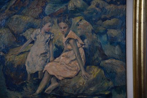 RAFAEL ESTRANY Y ROS (1884-1958). &#39;Girls by the river&#39;.