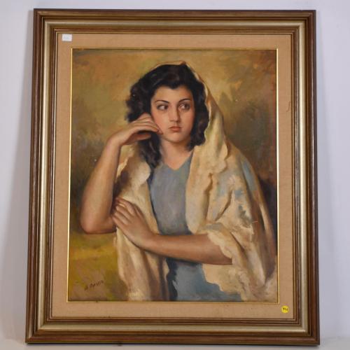 ALFRED OPISSO CARDONA (1907-1980). 'Girl with a shawl'.