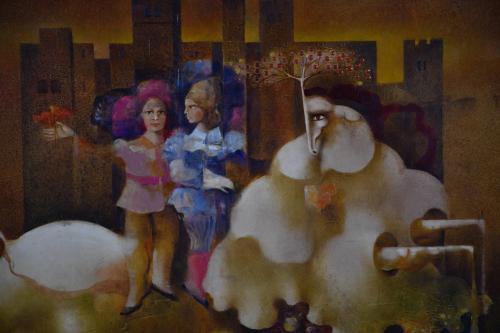 JOSEP BAQUÉS (1931-?).  &#39;Infants sobre el Equus&#39;, Toscana, 