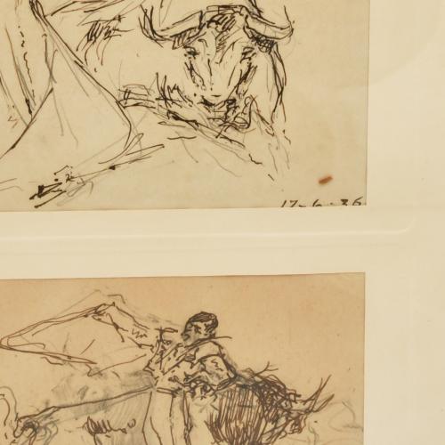 SEGUNDO MATILLA MARINA (1862-1937). 4 dibujos de temática t