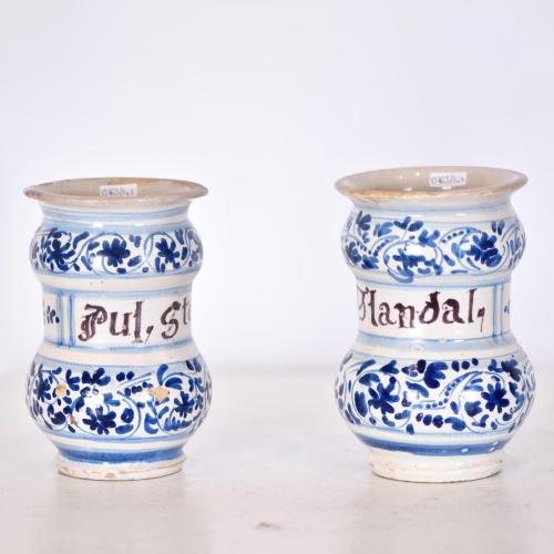 Two Catalan pharmacy jars, 18th century.