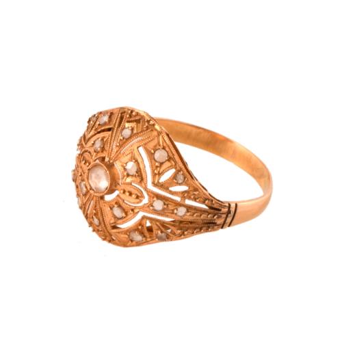 Set of Catalan earrings and ring from the Modernist period.