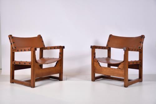 BIOSCA. Set of two chairs, circa 1960.