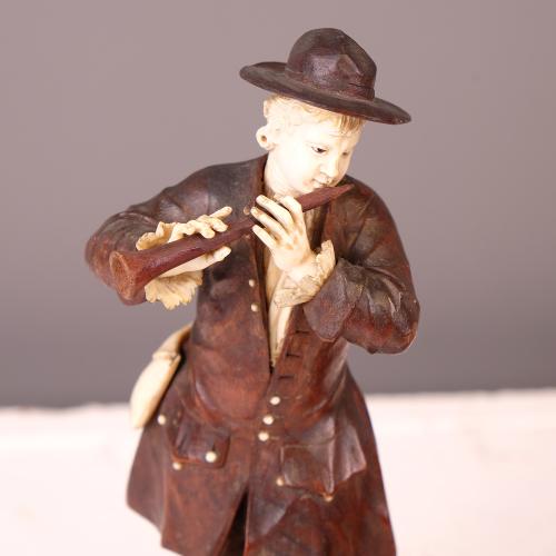 AFTER 17TH-CENTURY GERMAN MODELS, pair of musicians, 19th c