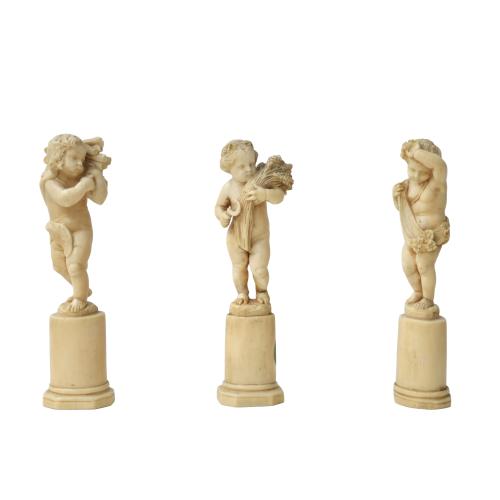 SECOND HALF OF 19TH CENTURY FRENCH SCHOOL. Set of three agriculture allegorical figures.