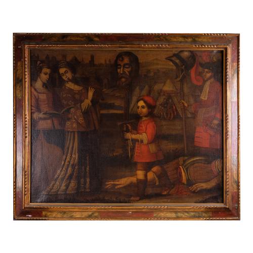 17TH CENTURY SPANISH SCHOOL.  ‘Death of Goliath’.